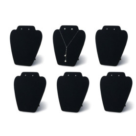 Lot de 6 Chevalets en Velours Noir pour Colliers et Boucles d'Oreilles