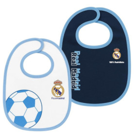 Lot de 2 Bavoirs Bébé Real Madrid - Couleur Bleue