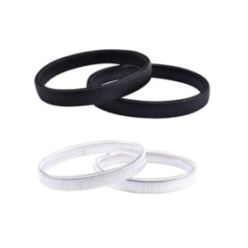 Porte-Manches de Chemise Élastiques en Métal - 2 Paires Noir Argent