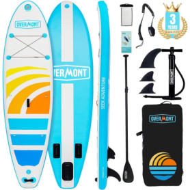 Planche de SUP Gonflable Overmont avec Accessoires Complets
