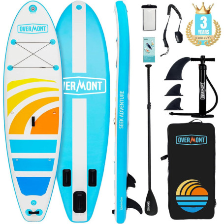 Planche de SUP Gonflable Overmont avec Accessoires Complets