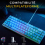 Clavier Gamer The G-Lab Keyz Hydrogen 60% - Compact et Silencieux avec Rétroéclairage Multicolore