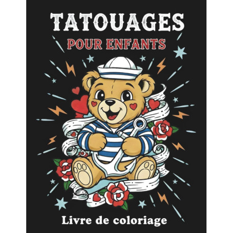 Livre de coloriage de tatouages pour enfants - Activités artistiques ludiques