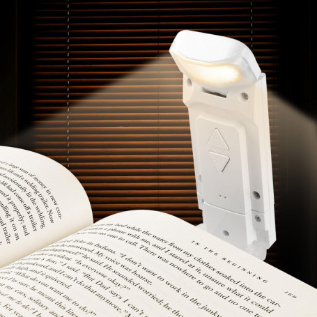 Lampe de Lecture Rechargeable AiQInu avec Clip et 3 Couleurs