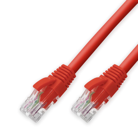 Câble Ethernet LAN 5m Cat.6 U/UTP Rouge - Haute Vitesse RJ45