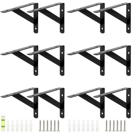 Équerres Murales Triangulaires en Acier - Lot de 12 Supports de 150 mm