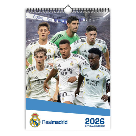 Calendrier Mural 2026 Real Madrid - Grand Format A3