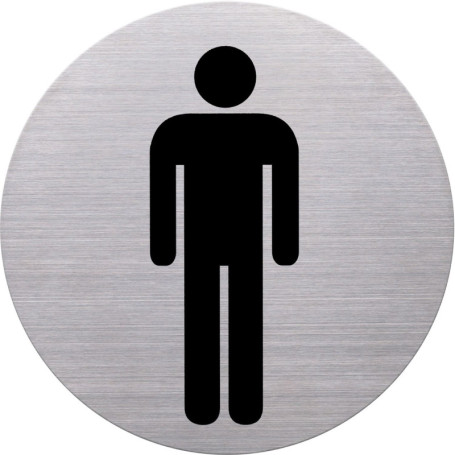 Pictogramme WC Homme en Acier Inoxydable - Ø 115 mm - Helit