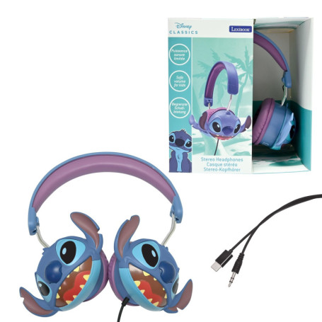 Casque Filaire Disney Stitch 3D pour Enfants - Léger et Pliable