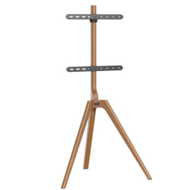 Support TV Universel en Bois Massif Rustique pour Écrans de 45 à 65 Pouces