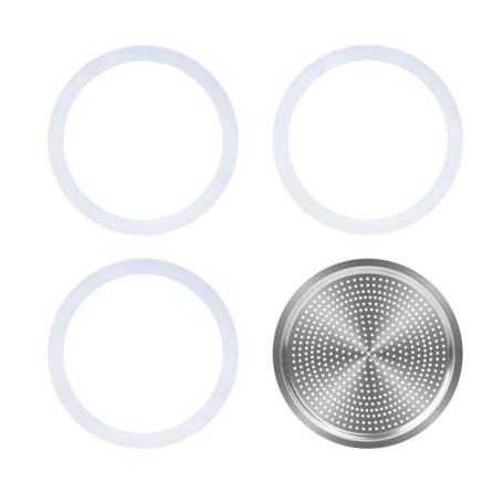 UPOHYEE Kit de Joints et Filtre Aluminium pour Cafetière Moka 3/4 Tasses