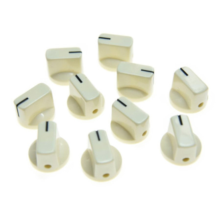 Lot de 10 Boutons Blancs Vieillis pour Amplificateur de Guitare