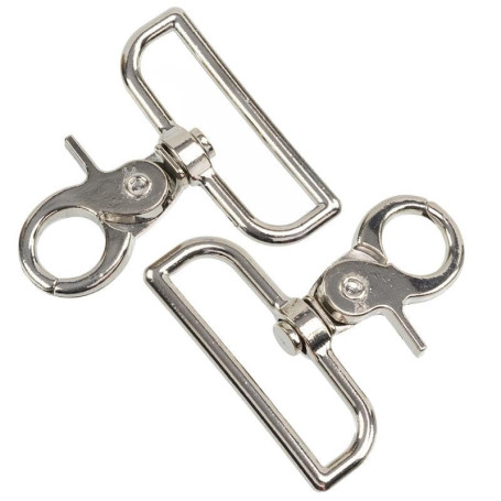 Mousquetons Rotatifs Argent 360° - Lot de 2 pour Couture et Loisirs Créatifs