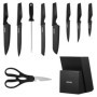VEVOR Ensemble de Couteaux de Cuisine 15 PCS avec Bloc en Bois et Ciseaux