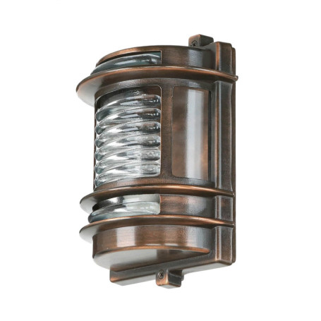 Applique Murale Extérieure en Laiton et Verre Cuivre Antique - Style Maritime