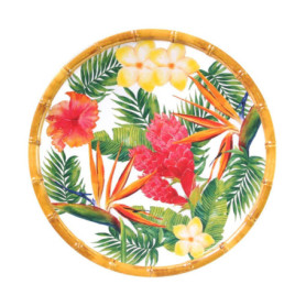 Petite Assiette Plate Fleurs Exotiques - Mélamine 23 cm