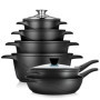 Set de Batterie de Cuisine Briebe 12 Pièces Induction Anti-adhésif ILAG GRANITEC