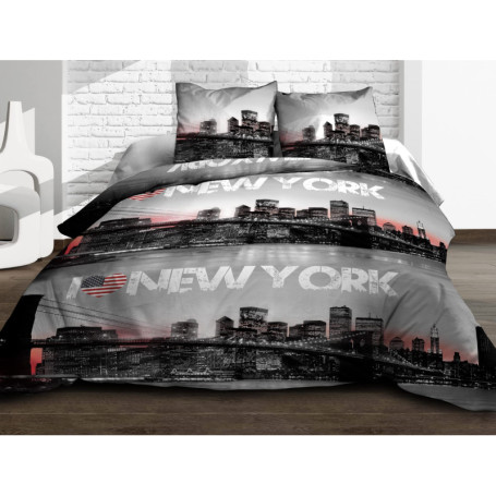 Parure de lit 160x200 cm en Coton Noir - Le Linge de Jules