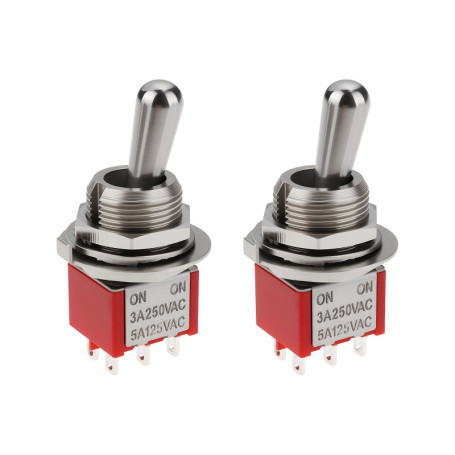 Interrupteur à Bascule DPDT ECSiNG pour Guitare - Lot de 2