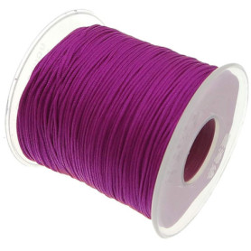 Cordon en Nylon Fuchsia 1 mm - Bobine de 90 m pour Bijoux DIY