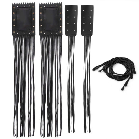Couvercle de Gland de Guidon en Cuir Synthétique Noir pour Moto
