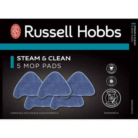 Lot de 5 Patins de Rechange en Microfibre pour Balai Vapeur Russell Hobbs