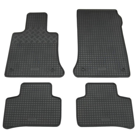 Tapis de Sol en Caoutchouc Noir pour Mercedes GLK x 204 - Ensemble de 4 Pièces