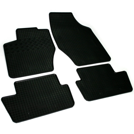 Tapis de Sol en Caoutchouc Noir pour Peugeot 308 I (2007-2013) - Set de 4
