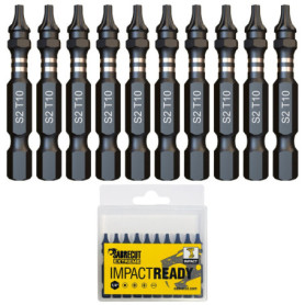 Jeu d'embouts de tournevis Torx Heavy Duty SabreCut - 10 pièces avec boîte de rangement