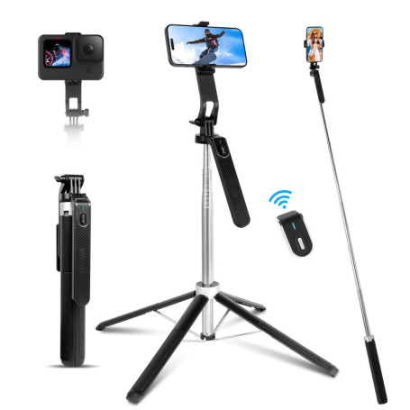 Perche à Selfie 180 cm avec Trépied Aluminium et Rotation 360°