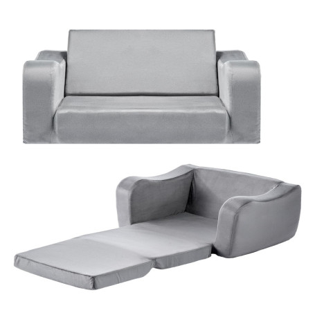 Canapé Pliable 2-en-1 pour Enfants - Sofa Moelleux et Chaise Longue