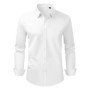 Chemise Homme VEVOR Manches Longues Infroissable - Style Décontracté ou Formel, Blanc, Taille M