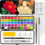 Artistro Ensemble de 50 Aquarelles Multicolores avec Palette - Idéal pour Artistes en Voyage