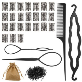 Coffret de Perles de Barbe Runes Viking - 24 Pièces pour Dreadlocks et Coiffure