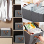 Lot de 2 boîtes de rangement pliables pour vêtements - gris