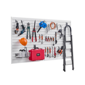 Panneau Mural à Lattes VEVOR pour Garage et Atelier - Rangement Outils PVC Blanc