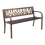 Banc de jardin en acier carbone avec dossier floral - 127 cm