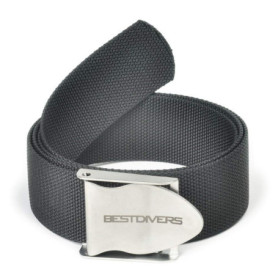 Ceinture porte plombs Best Divers en tissu noir avec boucle inoxydable