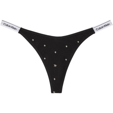 String Thong Femme Calvin Klein Noir Étoilé XL