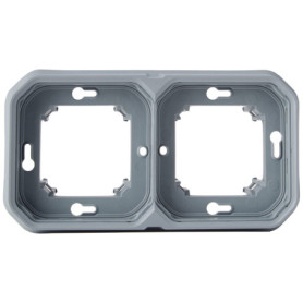 Support Plaque Étanche 2 Postes Plexo Legrand - Montage Horizontal ou Vertical