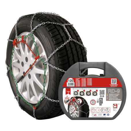 Chaînes à Neige Métalliques RD9 - Taille 120 avec Gants Inclus