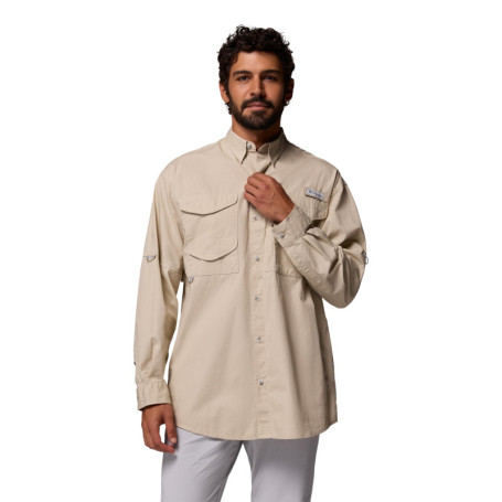 Chemise de Pêche Columbia PFG Bonehead à Manches Longues pour Homme - Beige Fossil XXL