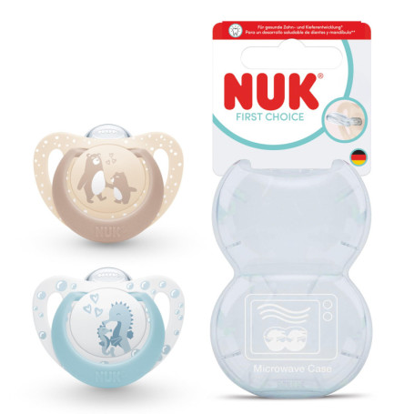 Sucettes NUK First Choice pour Bébé, 0-6 mois, Lot de 2