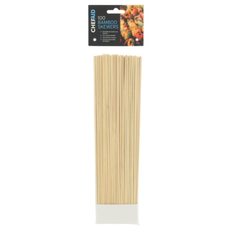 Brochettes en Bambou Chef Aid - 100 Pièces de 30,5 cm pour Barbecue et Apéritifs