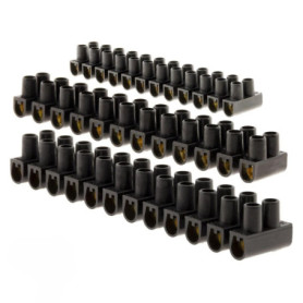 Lot de 5 barrettes de connexion électriques 3x6 mm² et 2x10 mm² noires