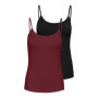 Lot de 2 débardeurs ONLY Onllove pour femmes - Noir - Taille XL