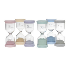 Lot de Sablier Coloré TFA Dostmann - Minuteurs en Verre pour Enfants et Cuisine
