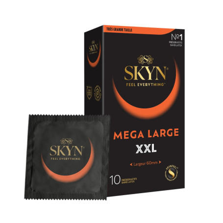 SKYN XXL - Lot de 10 Préservatifs Extra Large Sans Latex SKYNFEEL