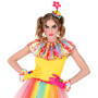 Ensemble de Déguisement de Clown avec Mini Chapeau et Gants - Multicolore
