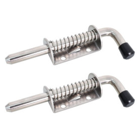 Lot de 2 Loquets à Ressort en Acier Inoxydable avec Poignée en Caoutchouc
